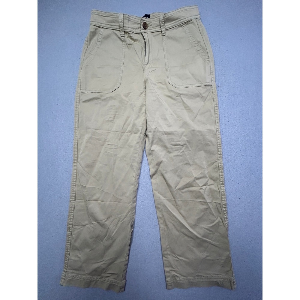 GAP High Rise Wide Leg Chino Pants Cotton Khaki Tan 29 Womens